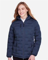 North End NE708W Ladies' Loft Puffer Jacket #color_CLASSC NVY/ CRBN
