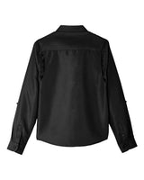 Harriton M580LW Ladies' Key West Long-Sleeve Performance Staff Shirt #color_BLACK