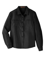 Harriton M580LW Ladies' Key West Long-Sleeve Performance Staff Shirt #color_BLACK