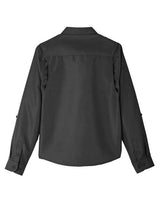 Harriton M580LW Ladies' Key West Long-Sleeve Performance Staff Shirt #color_DARK CHARCOAL