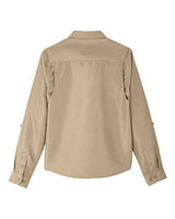Harriton M580LW Ladies' Key West Long-Sleeve Performance Staff Shirt #color_KHAKI