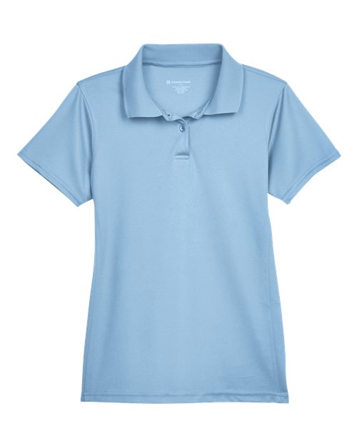 Harriton M315W Ladies' 4 oz. Polytech Polo #color_LIGHT BLUE
