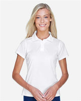 Harriton M315W Ladies' 4 oz. Polytech Polo #color_WHITE