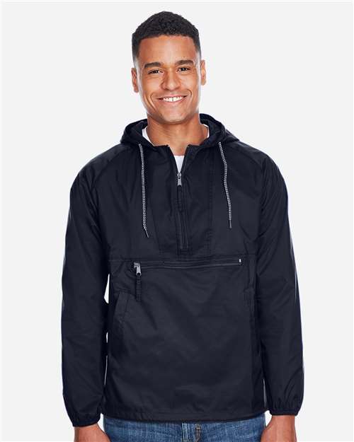 Harriton M750 Adult Packable Nylon Jacket #color_NAVY