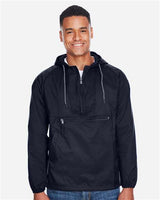 Harriton M750 Adult Packable Nylon Jacket #color_NAVY