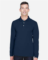 Harriton M265L Men's 5.6 oz. Easy Blend Long-Sleeve Polo #color_NAVY