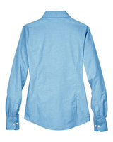 Harriton M600W Ladies' Long-Sleeve Oxford with Stain-Release #color_LIGHT BLUE