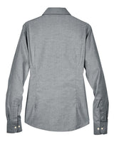 Harriton M600W Ladies' Long-Sleeve Oxford with Stain-Release #color_OXFORD GREY