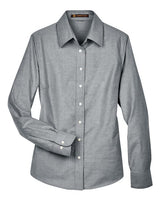 Harriton M600W Ladies' Long-Sleeve Oxford with Stain-Release #color_OXFORD GREY