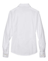 Harriton M600W Ladies' Long-Sleeve Oxford with Stain-Release #color_WHITE