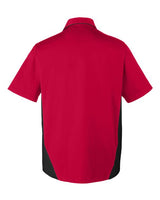 Harriton M586T Men's Tall Flash IL Colorblock Short Sleeve Shirt #color_RED/ BLACK