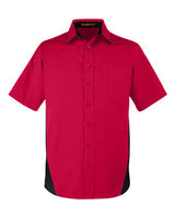 Harriton M586T Men's Tall Flash IL Colorblock Short Sleeve Shirt #color_RED/ BLACK