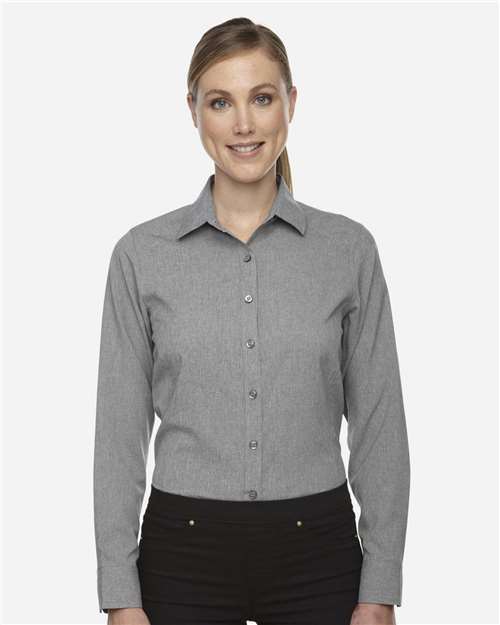 North End 78802 Ladies' Mlange Performance Shirt #color_LIGHT HEATHER