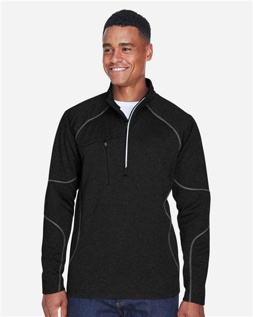 North End 88175 Adult Catalyst Performance Fleece Quarter-Zip #color_BLACK