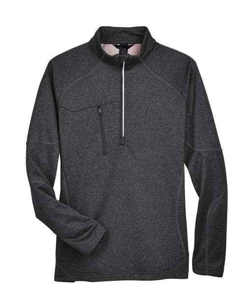 North End 88175 Adult Catalyst Performance Fleece Quarter-Zip #color_CARBON HEATHER