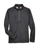 North End 88175 Adult Catalyst Performance Fleece Quarter-Zip #color_CARBON HEATHER