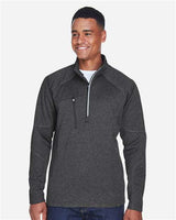 North End 88175 Adult Catalyst Performance Fleece Quarter-Zip #color_CARBON HEATHER