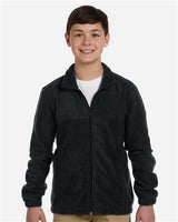 Harriton M990Y Youth 8 oz. Full-Zip Fleece #color_BLACK