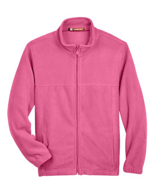 Harriton M990Y Youth 8 oz. Full-Zip Fleece #color_CHARITY PINK
