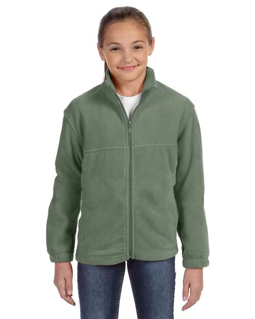 Harriton M990Y Youth 8 oz. Full-Zip Fleece #color_DILL