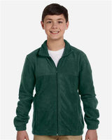Harriton M990Y Youth 8 oz. Full-Zip Fleece #color_HUNTER