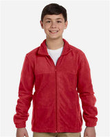 Harriton M990Y Youth 8 oz. Full-Zip Fleece #color_RED