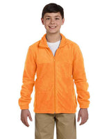 Harriton M990Y Youth 8 oz. Full-Zip Fleece #color_SAFETY ORANGE