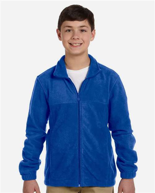 Harriton M990Y Youth 8 oz. Full-Zip Fleece #color_TRUE ROYAL
