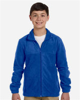 Harriton M990Y Youth 8 oz. Full-Zip Fleece #color_TRUE ROYAL