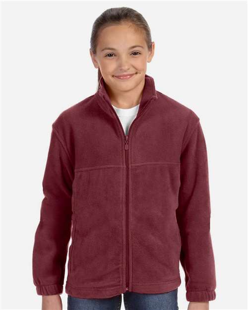Harriton M990Y Youth 8 oz. Full-Zip Fleece #color_WINE