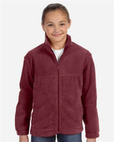 Harriton M990Y Youth 8 oz. Full-Zip Fleece #color_WINE