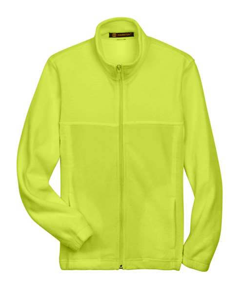 Harriton M990Y Youth 8 oz. Full-Zip Fleece #color_SAFETY YELLOW