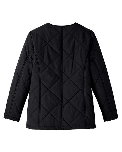 UltraClub UC708W Ladies' Dawson Quilted Hacking Jacket #color_BLACK