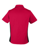 Harriton M586W Ladies' Flash IL Colorblock Short Sleeve Shirt #color_RED/ BLACK