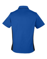 Harriton M586W Ladies' Flash IL Colorblock Short Sleeve Shirt #color_TR ROYAL/ BLACK