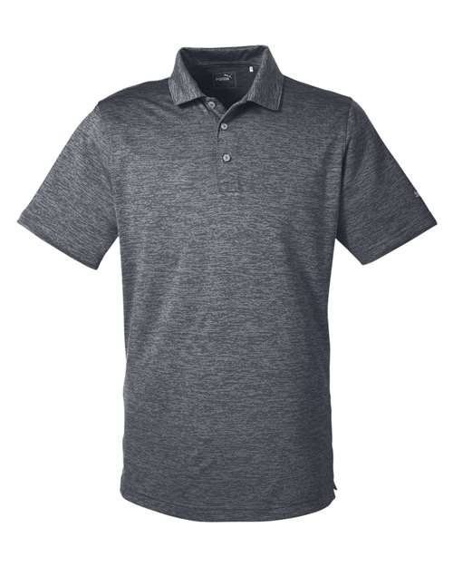 Puma Golf 596801 Men's Icon Heather Polo #color_PUMA BLACK