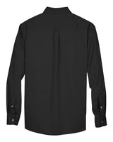 Harriton M500T Men's Tall Easy Blend Long-Sleeve Twill Shirt with Stain-Release #color_BLACK