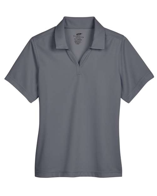 UltraClub UC102W Ladies' Cavalry Twill Performance Polo #color_CHARCOAL/ NAVY