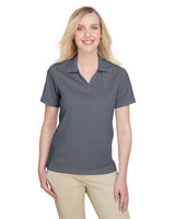 UltraClub UC102W Ladies' Cavalry Twill Performance Polo #color_CHARCOAL/ NAVY