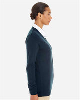 Harriton M425W Ladies' Pilbloc V-Neck Button Cardigan Sweater #color_DARK NAVY