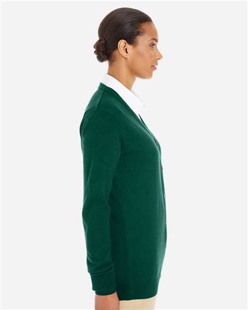 Harriton M425W Ladies' Pilbloc V-Neck Button Cardigan Sweater #color_HUNTER