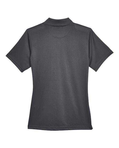 Harriton M345W Ladies' Advantage Snag Protection Plus IL Snap Placket Polo #color_DARK CHARCOAL