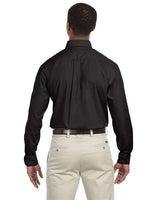 Harriton M510 Men's 3.1 oz. Essential Poplin #color_BLACK