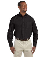 Harriton M510 Men's 3.1 oz. Essential Poplin #color_BLACK
