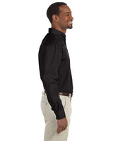 Harriton M510 Men's 3.1 oz. Essential Poplin #color_BLACK