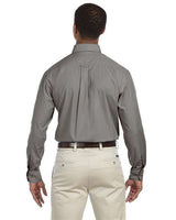 Harriton M510 Men's 3.1 oz. Essential Poplin #color_DARK GREY