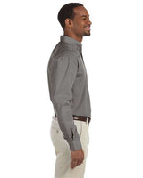 Harriton M510 Men's 3.1 oz. Essential Poplin #color_DARK GREY