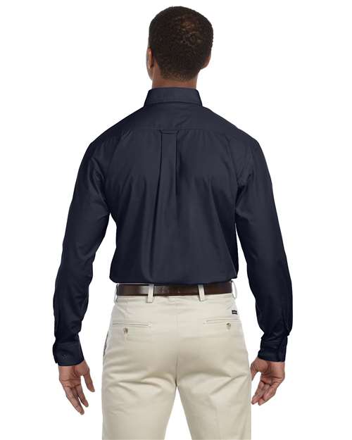 Harriton M510 Men's 3.1 oz. Essential Poplin #color_NAVY