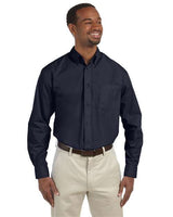 Harriton M510 Men's 3.1 oz. Essential Poplin #color_NAVY
