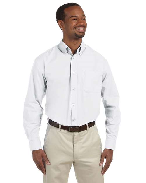 Harriton M510 Men's 3.1 oz. Essential Poplin #color_WHITE